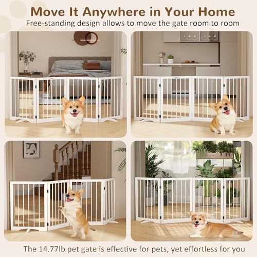 Free Standing Dog Gate Indoor, Foldable Dog Gate - Image 2