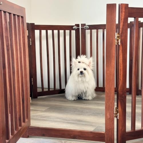 Extra Wide 8-Panel Freestanding Indoor Pet Gate - Image 3