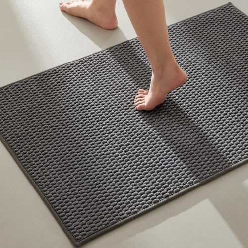 TYUU Bathroom Rugs Non Slip Washable, Super Absorbent Thin Bath Mat Quick Dry by TYUU