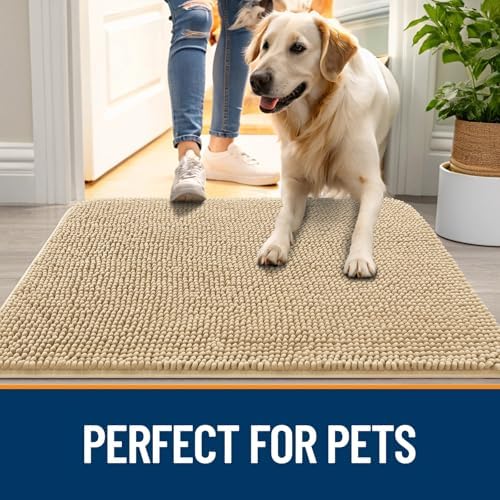 OLANLY Dog Door Mat for Muddy Paws 54x24, Super Absorbent Chenille Mud Mat - Image 6
