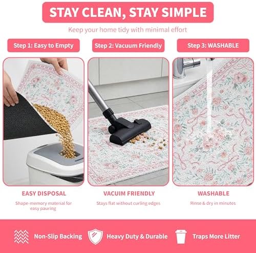 Cat Litter Mat 33" x 22" for Litter Box, Non-Slip Washable Floor Mat - Image 5