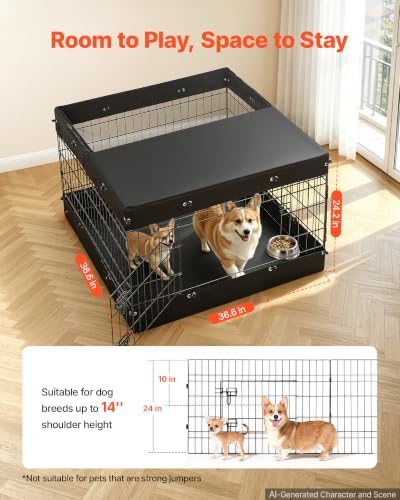 VEVOR Dog Playpen, 24 Inch 4-Panel Metal Puppy Pen - Image 2