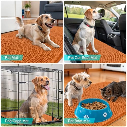 OLANLY Dog Door Mat for Muddy Paws 45x27, Super Absorbent Chenille Mud Mat - Image 7