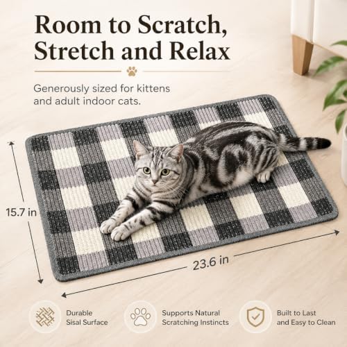 Cat Scratcher Mat, Natural Sisal Cat Scratch Pad - Image 2