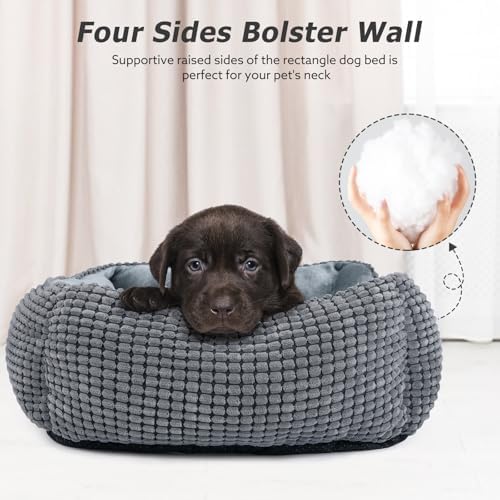 MIXJOY Dog Bed for Large Medium Small Dogs, Rectangle Washable Sleeping Puppy - Image 3