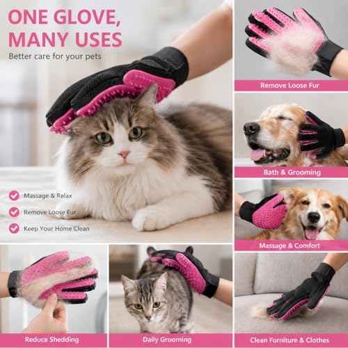 Pet Grooming Gloves – Deshedding & Bath Brush Gloves - Image 2