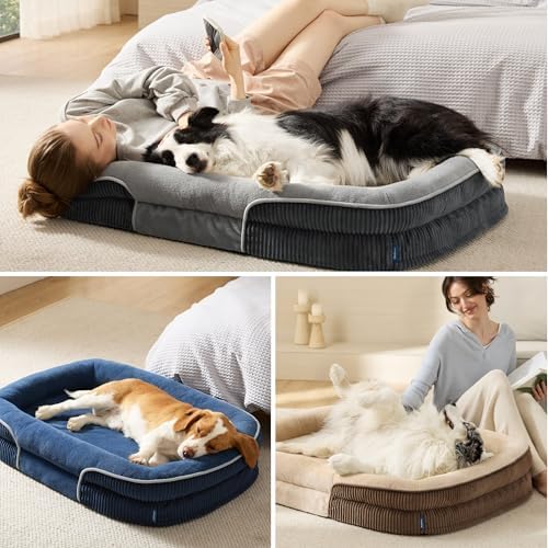 Bedsure 360°Oval Bolster Orthopedic Dog Beds Large Sized Dog - Image 5