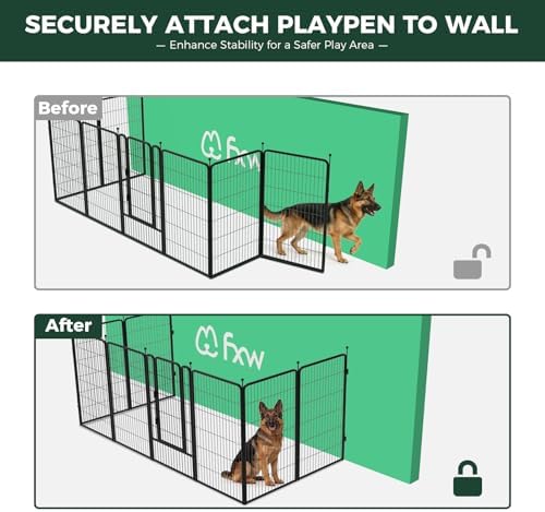 FXW Rollick Dog Playpen with Fence-to-Wall Anchors, 8 Panels - Image 4