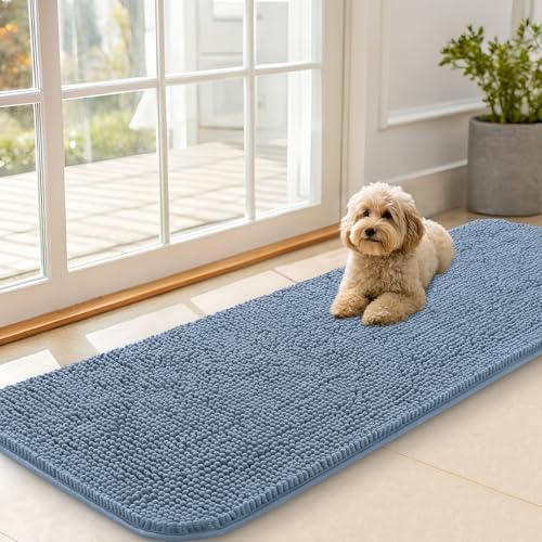 OLANLY Dog Door Mat for Muddy Paws 59x20, Super Absorbent Chenille Mud Mat by OLANLY