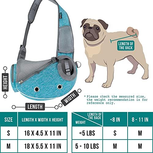 PetAmi Small Dog Sling Carrier, Puppy Cat Hands-Free Purse, 10 lb, Sea Blue - Image 2