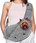 PetAmi Small Dog Sling Carrier, Puppy Cat Hands-Free Purse, 5 lb by PetAmi