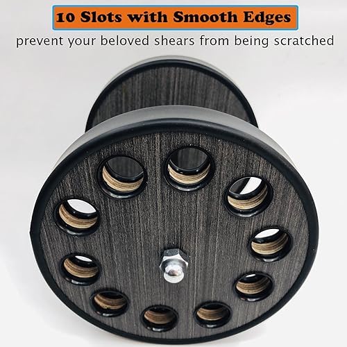 XDONEF Rotating Hair Scissors Holder, Wooden Barber Scissors Storage Holder - Image 4