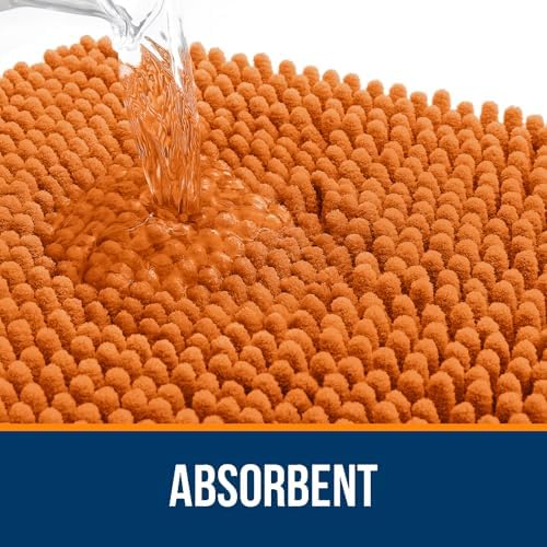 OLANLY Toilet Rugs U-Shaped 24x24, Soft Absorbent Chenille Contour Rugs - Image 4