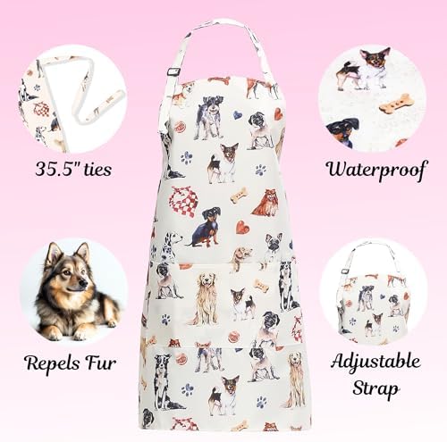 Plum Hill Waterproof Dog Grooming Apron, Groomer Apparel, Pet Washing Smocks - Image 3