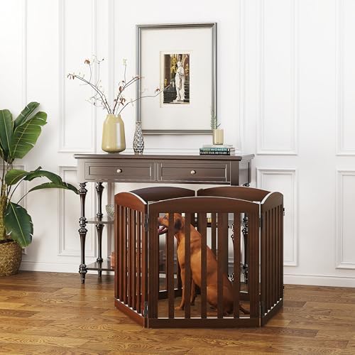SPIRICH Wooden Freestanding Foldable Dog Gate - Image 3