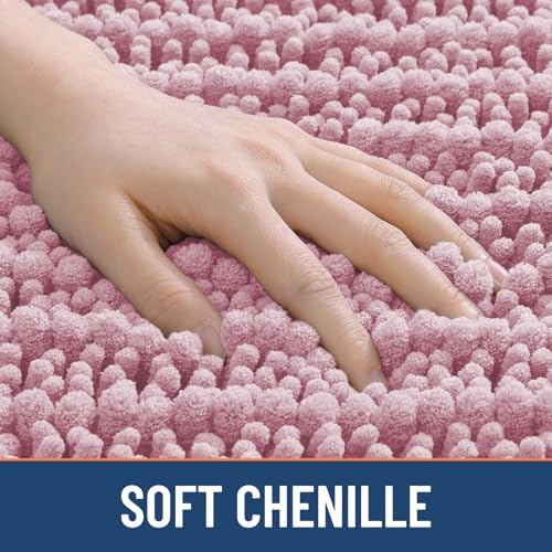 Smiry Bathroom Rugs 48X32, Extra Soft Rubber Backing Chenille Bath Mats - Image 4