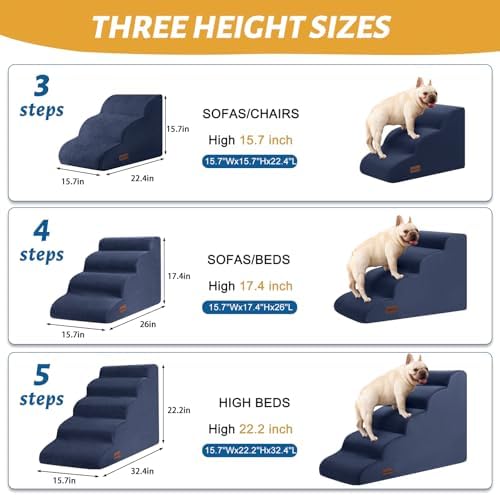 Aodisman Dog Stairs for High Bed, 5-Step Pet Ramp for Small Dogs and Cats - Image 2