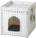 SETVSON Cat Litter Box Enclosure Furniture, Hidden PE Rattan by SETVSON