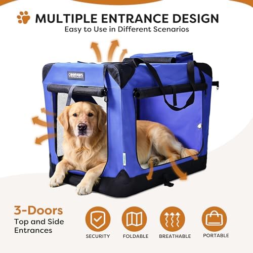 JESPET 3 Door Portable Collapsible Soft Dog Crate Carrier - Image 3