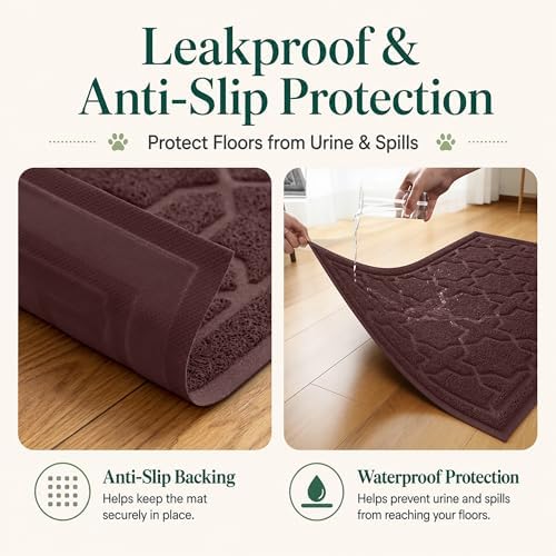 Yimobra Cat Litter Mat, Waterproof Litter Trap Mat, Dark Coffee - Image 3