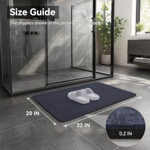MontVoo -Bath Mat Rug-Rubber Backing Non Slip Quick Dry Absorbent Thin Bathroom - Image 2