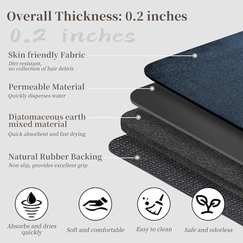 Long Bath Rugs 47x17-Diatomaceous Earth Stone Bath Mats - Image 5