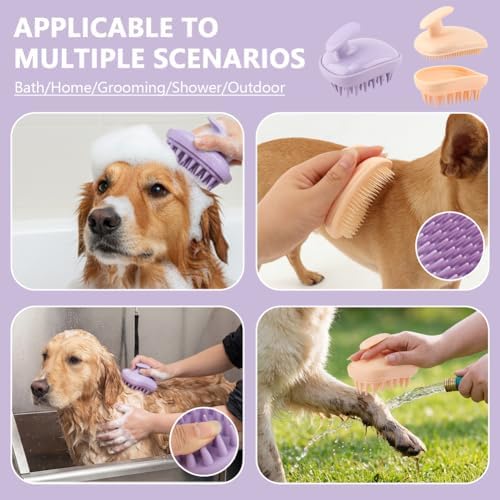2 Pack Dog Bath Brush 2-in-1, Small Pet Silicone Brush - Image 7