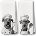 Dog Kitchen Towels Decor Set of 2 by BCUANGD