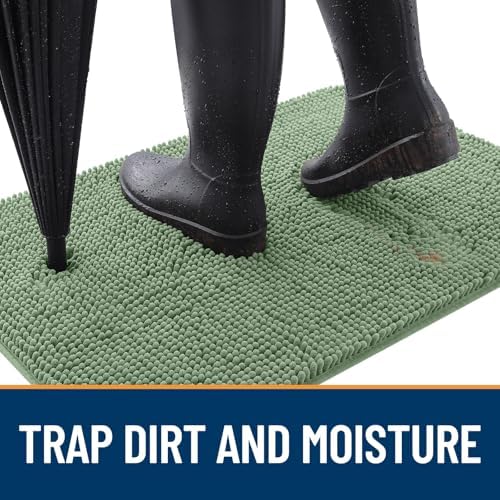 OLANLY Dog Door Mat for Muddy Paws 34x21, Super Absorbent Chenille Mud Mat - Image 2