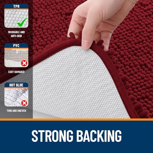 OLANLY Bathroom Rugs 35x24, Extra Soft Absorbent Chenille Bath Rugs - Image 6