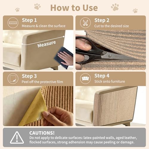 Natural Cork Cat Scratcher Mat, Self-Stick & Trimmable Furniture Protector - Image 5