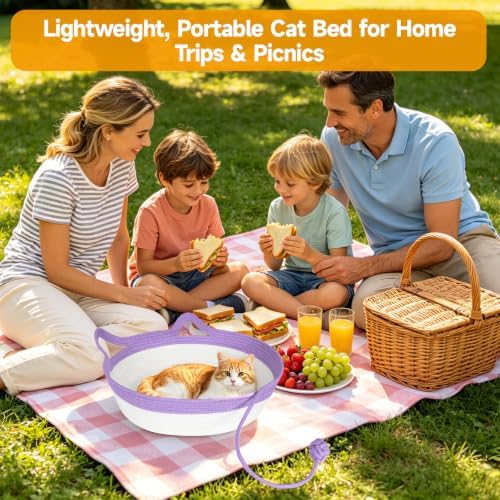 Cotton Rope Cat Bed, Instinct Hand Woven Basket - Image 5