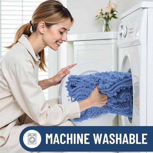 Smiry Bathroom Rugs 24X16, Extra Soft Rubber Backing Chenille Bath Mats - Image 6