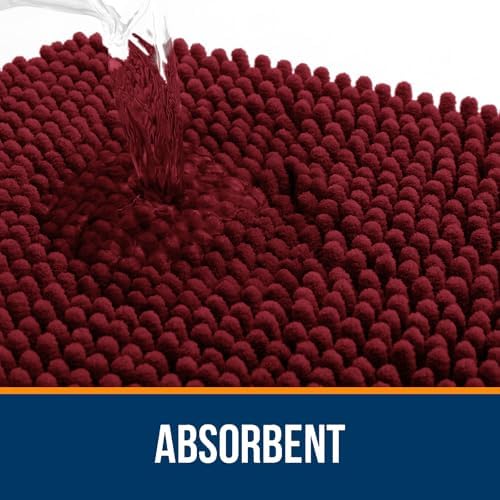 OLANLY Toilet Rugs U-Shaped 24x24, Soft Absorbent Chenille Contour Rugs - Image 4