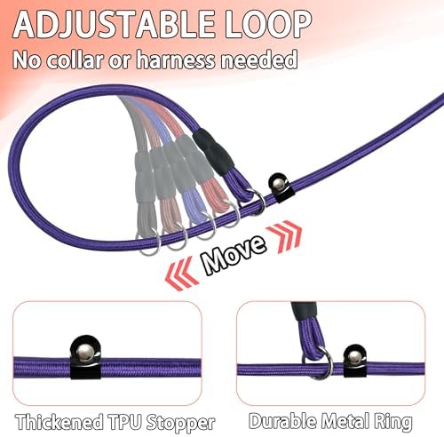 FOVRLZSE 5-Pack Dog Slip Leashes 4.6FT Nylon Training Lead, 5 Colors - Image 5