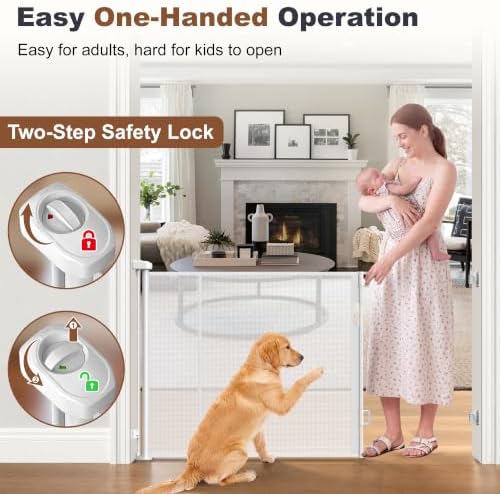 GRENFU Reinforced 50" Wide Retractable Baby Gates, Prevent Crawling Under - Image 5