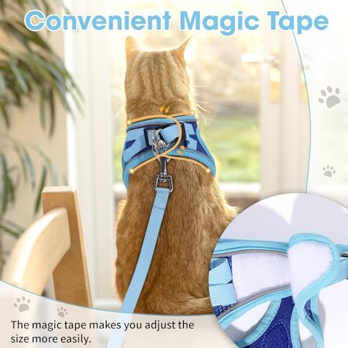 Cat Vest Harness and Leash Set, Escape Proof Kitten Harness Blue S - Image 6