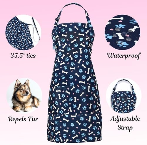 Plum Hill Waterproof Dog Grooming Apron, Groomer Apparel, Pet Washing Smocks - Image 3