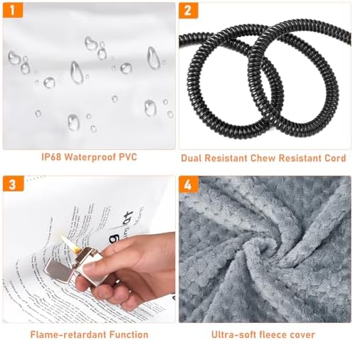 INVENHO Pet Heating Pad, Waterproof Adjustable Temperature Dog Cat Heating Pad - Image 4