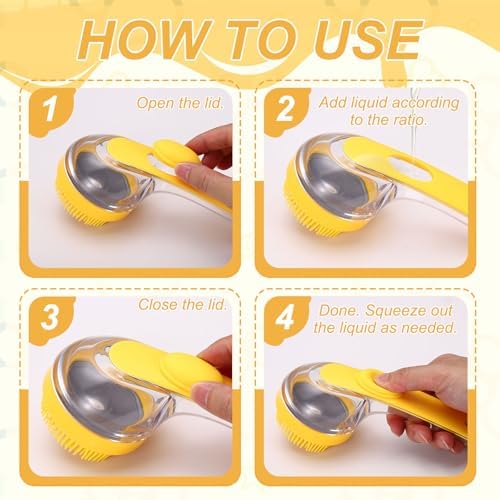 Pet Bath Brush, Dog Shampoo Brush New 2 in 1 Grooming Massage Scrubber Bubble - Image 6