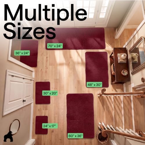 GORILLA GRIP SoakSTOPPER Dog Door Mat, Machine Wash and Dry, 30x20 Burgundy - Image 2