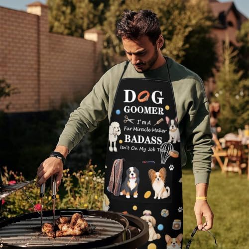 Waterproof Dog Grooming Apron, Adjustable Adult Grooming Smock - Image 7