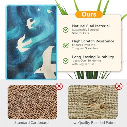 Sisal Cat Scratcher Mat Floor & Wall Cat Scratching Pad - Image 5