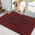 OLANLY Dog Door Mat for Muddy Paws 36x24, Paw Print Design Chenille Mud Mat by OLANLY