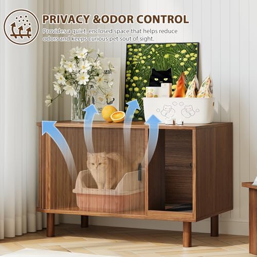 34.3" Cat Litter Box Enclosure Furniture - Image 3