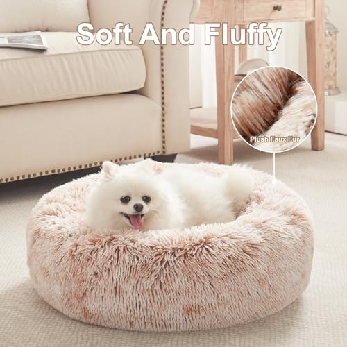 23 inches Faux Fur Fluffy Donut Dog Bed - Image 4