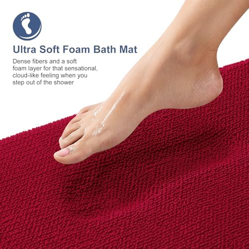 OLANLY Thick Memory Foam Bathroom Rugs 30x20, Soft Absorbent Bath Mat - Image 2