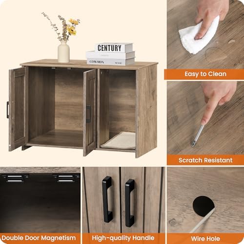 DWANTON Cat Litter Box Enclosure, - Image 4