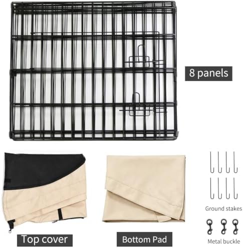 PETIME Foldable Metal Dog Exercise Pen/Pet Puppy Playpen Kennels Yard Fence - Image 6