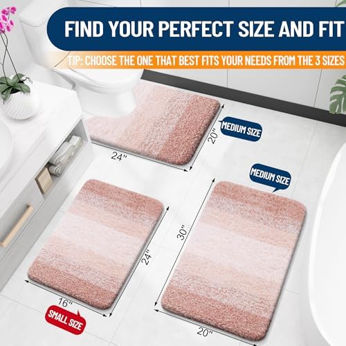 OLANLY Luxury Toilet Rugs U-Shaped 24x20, Soft Absorbent Microfiber Mat - Image 2